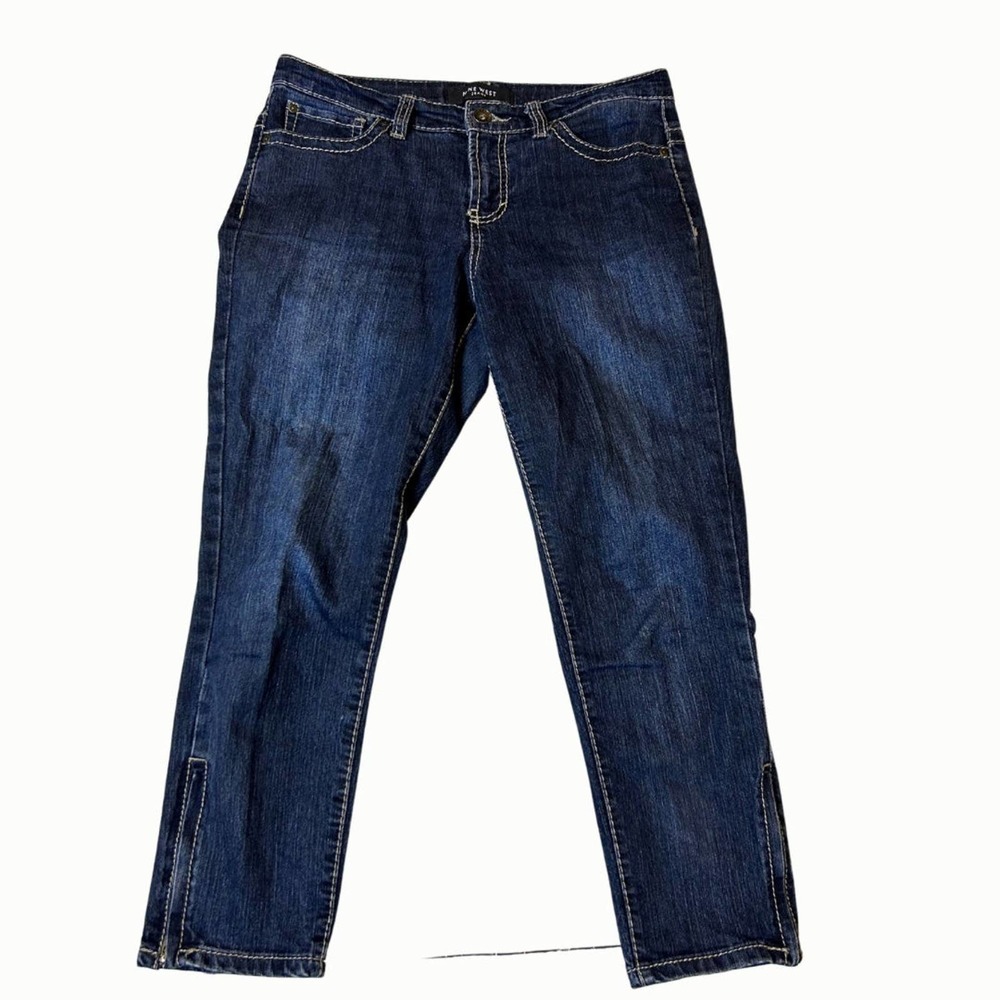 Nine West Jeans Ankle Zippers Size 8 Medium Wash Skinny